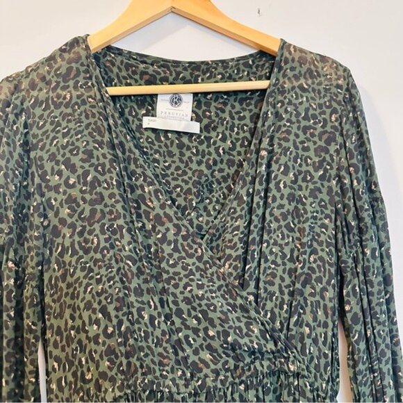 Peruvian Connection Maxi Cheetah Print Dress Size M – Boho Chic Animal Print - Picture 8 of 12